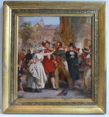 Lot 589 - After Alexander Johnson (19th century)  "The Press Gang " Oil on board, 47cm by 42.5cm   The...