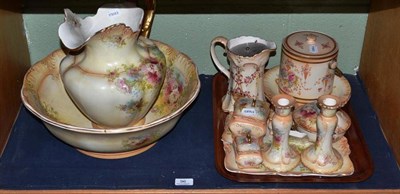 Lot 96 - Collection of blush ivory pottery including Royal Devon wash bowl and jug