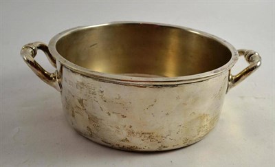 Lot 108 - Silver two-handled dish with liner, stamped Elkington and Co