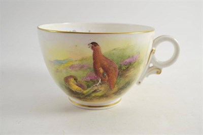 Lot 112 - A large Royal Worcester (Red Grouse) mug