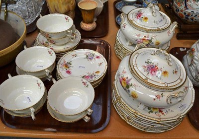 Lot 143 - A Royal Crown Derby nine place dinner service decorated with floral sprays, including two tureens