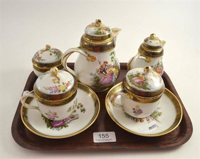 Lot 155 - A Continental porcelain tête-a-tête tea set