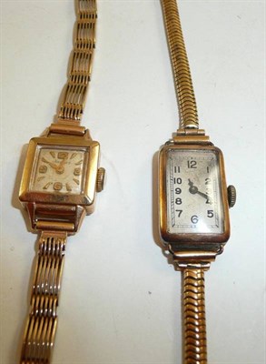 Lot 192 - Two 9ct cocktail watches