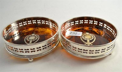 Lot 232 - A pair of inlaid coasters