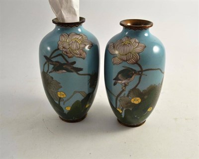 Lot 234 - A pair of cloisonné vases