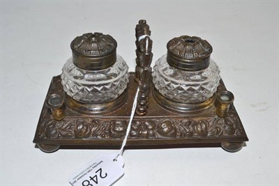 Lot 248 - Two bottle inkstand