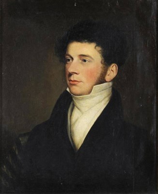 Lot 605 - Attributed to William Huggins (1820-1884) A head and shoulders portrait of a young gentleman...