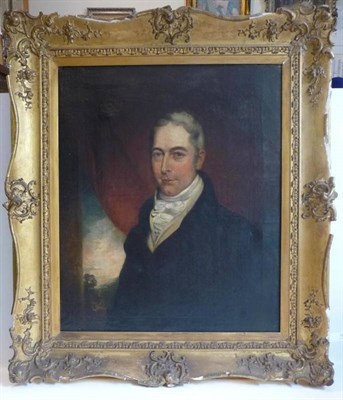 Lot 607 - Follower of Sir Thomas Lawrence (19th century) A head and shoulders portrait of a gentleman wearing