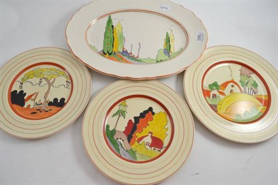 Lot 298 - Four Clarice Cliff plates