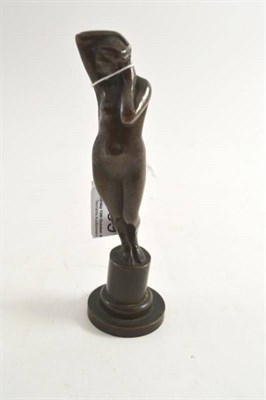 Lot 299 - A bronze nude car mascot signed 'Sykes'