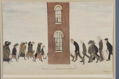 Lot 614 - After Laurence Stephen Lowry RA (1887-1976)   "The Meeting Point " Signed in pencil, with the...