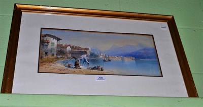 Lot 366 - Watercolour by Edward Richardson depicting a lake scene signed and dated 1858