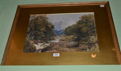 Lot 368 - Watercolour of a river scene by J W Whimper