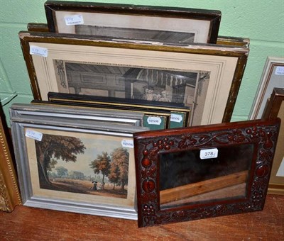 Lot 378 - Eight prints and a small mirror (9)