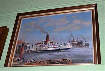 Lot 385 - Oil painting of the Lincoln Castle tearing Hull, signed Colin Verity, framed