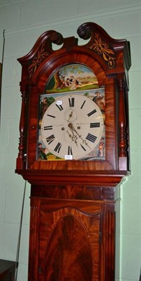 Lot 412 - A mahogany longcase clock with painted seasons dial inscribed 'J Spittall Whitehaven'