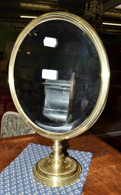 Lot 417 - Brass shaving mirror