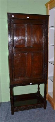 Lot 422 - 17th century oak cupboard on base