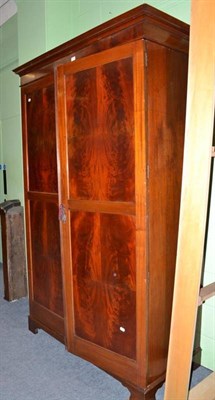 Lot 425 - A 19th century mahogany double door wardrobe