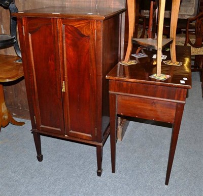 Lot 427 - Edwardian music cabinet and tea table