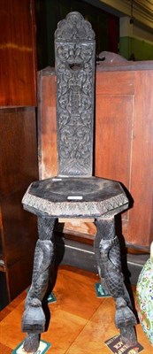 Lot 430 - Anglo-Indian carved spinning chair