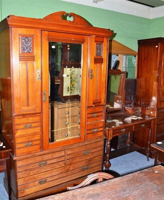 Lot 436 - Edwardian wardrobe and a dressing table