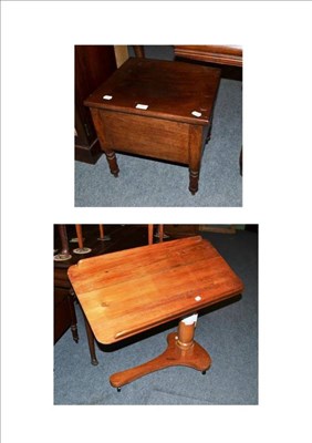 Lot 444 - A 19th century mahogany box commode and an invalid table