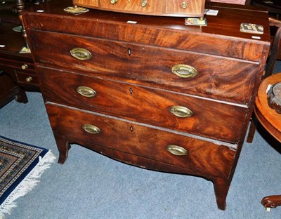 Lot 455 - A 19th century mahogany three height chest of drawers