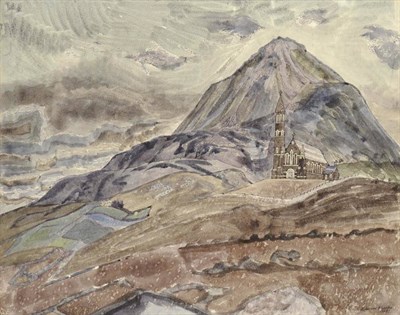 Lot 627 - Edward Bawden (1903-1989)  "Errigal' "- (County Donegal Ireland) Signed, mixed media, 45.5cm by...