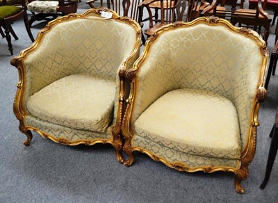 Lot 487 - A pair of Italian giltwood armchairs