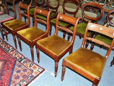 Lot 488 - Two sets of four mahogany William IV dining chairs with rope twist backs (8)