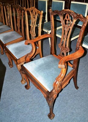 Lot 493 - Ten modern Chippendale-style chairs (including one carver)