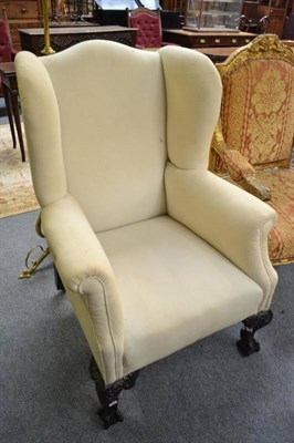 Lot 500 - Chippendale-style wing chair