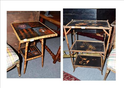 Lot 524 - A Victorian bamboo two tier occasional table and a Victorian bamboo three tier stand