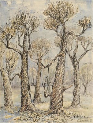 Lot 632 - Gerard Sekoto (1913-1993) South African  "Trees " Signed and dated (19)51, watercolour, 43cm by...