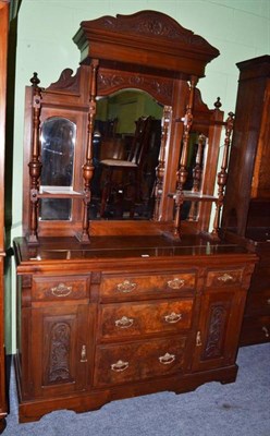 Lot 550 - Late Victorian walnut mirror back sideboard