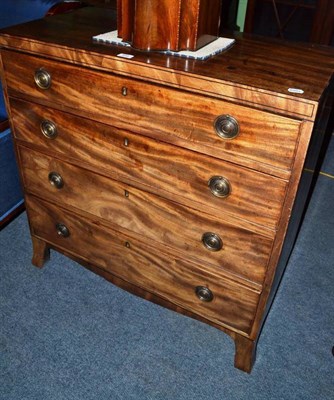 Lot 558 - An early 19th century mahogany four height chest of drawers stamped ";R. Wright Bond Street"