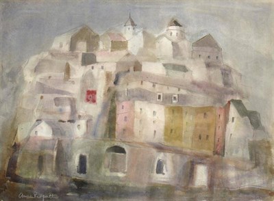 Lot 639 - Anne Redpath (1895-1965)  "A Town in Spain " Signed, bears Royal Academy of Arts exhibition...