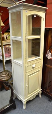 Lot 642 - Shabby chic painted display cabinet