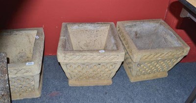 Lot 664 - Three modern concrete planters