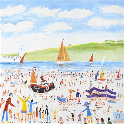 Lot 648 - Simeon Stafford (b.1956)  "St Ives " Signed, inscribed verso, oil on canvas, 81.5cm by 81.5cm...