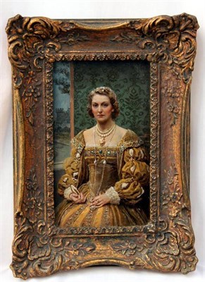 Lot 684 - Fortunino Matania RI (1881-1963) Italian A three quarter length portrait of the artist's wife...