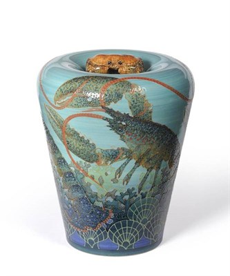 Lot 717 - A Dennis China Works Lobster Creel with Crab Lid, designed by Sally Tuffin, decorated by Heidi...