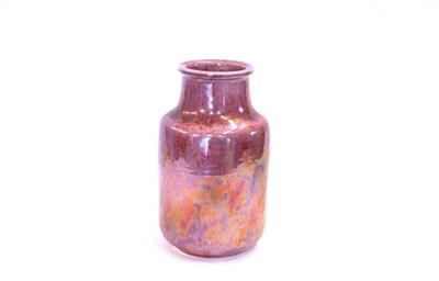 Lot 720 - A Ruskin Pottery Vase, in a crushed strawberry lustre glaze, impressed factory marks RUSKIN...