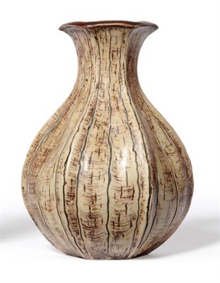 Lot 723 - A Martin Brothers Stoneware Gourd Vase, with brown glaze, incised 2-1899 Martin Bros London &...