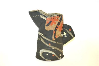 Lot 747 - John Maltby (b.1936): A Stoneware Slab-Built Jug, painted with abstract forms, painted MALTBY...