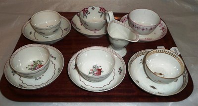 Lot 1 - A collection of English porcelain including a cream jug, tea bowls etc