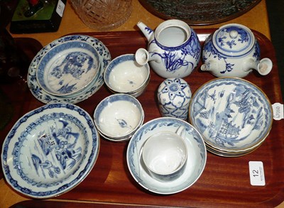 Lot 12 - A collection of assorted Chinese blue and white porcelain teawares etc