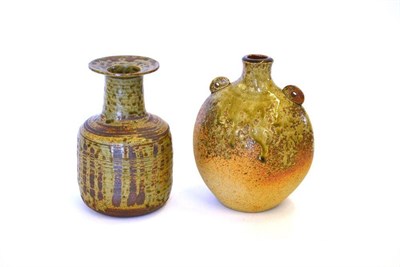 Lot 751 - Janet Leach (nee Darnell) (1918-1997): A Stoneware Vase, green ash glaze, impressed JL and St...