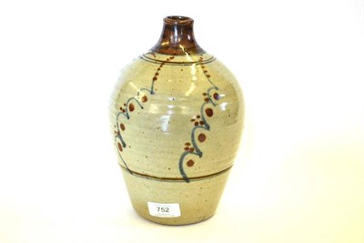 Lot 752 - David Andrew Leach (1911-2005): A Stoneware Bottle Vase, grey matt speckled oatmeal glaze, with...